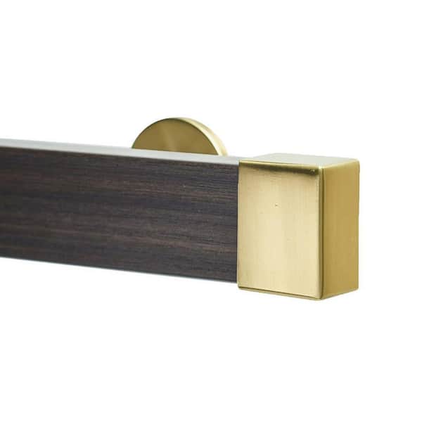 Kontur EVO Pro 96 in. Non-Adjustable 2 in. Single Traverse Curtain Rod Set in Chocolate with Vintage Brass Endcap Finial