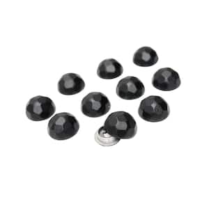 1-1/4 in. Decorative Black Powder Coated Aluminum Hammered Dome Cap Nut Assembly (10-Piece/Box)