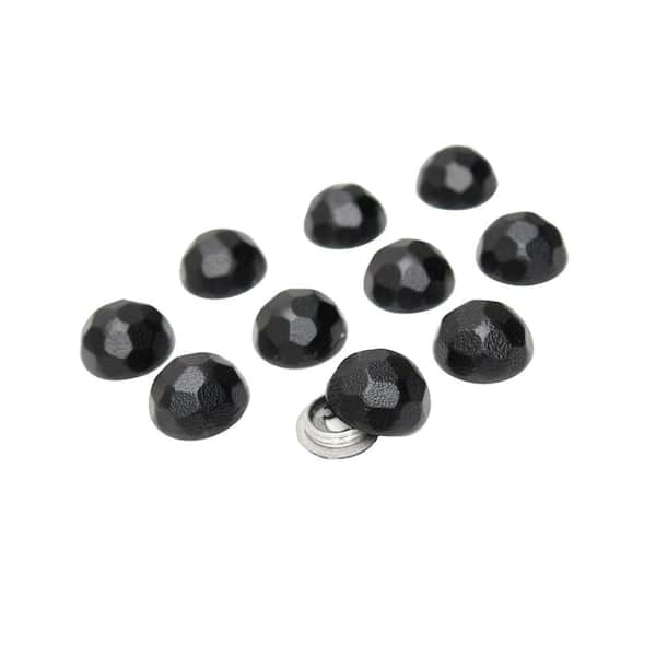 OWT Ornamental Wood Ties 1-1/4 in. Decorative Black Powder Coated Aluminum Hammered Dome Cap Nut Assembly (10-Piece/Box)