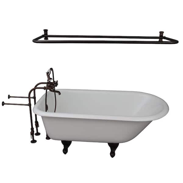 Barclay Products 5 ft. Cast Iron Ball and Claw Feet Roll Top Tub in ...