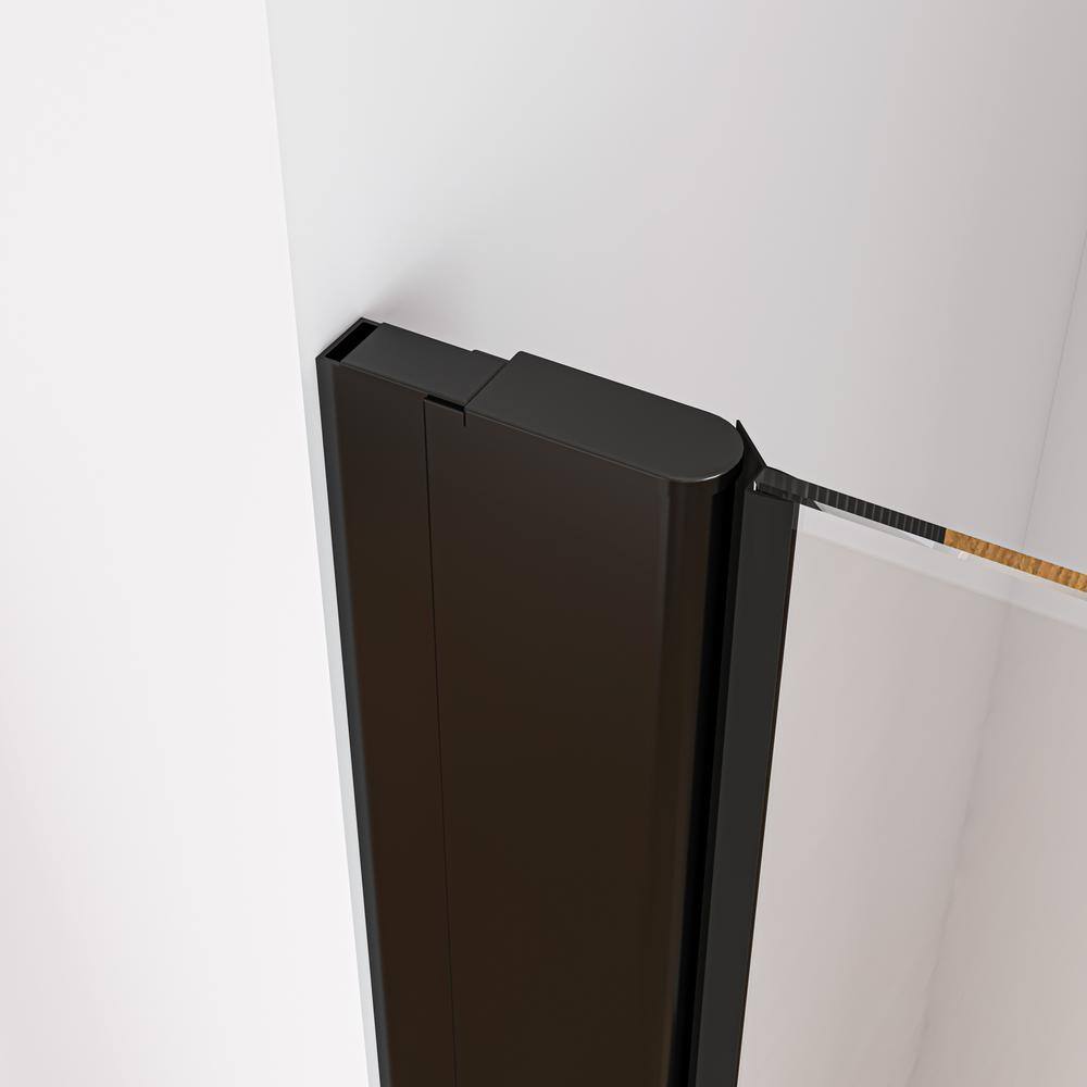 36'' x 72'' Frameless Clear Glass Pivot Shower Door in Matte Black