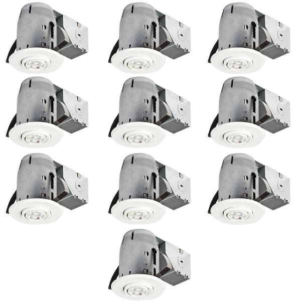 Globe Electric 3.25 in. White Recessed Swivel Lighting Kit with Contractor's (10-Pack)