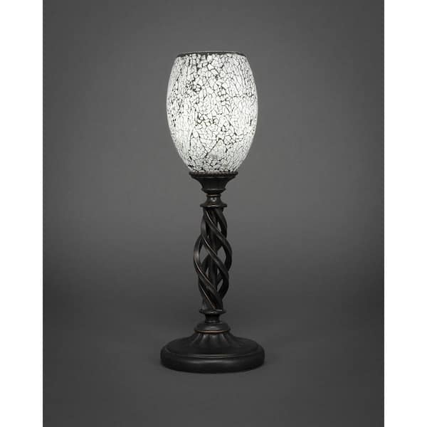 Unbranded Olympia 16.5 in. Dark Granite Lamp Accent Lamp with Glass Shade