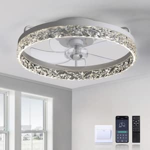 Diamond 1.67 ft. 20 in. Indoor White 2568 Lumens Modern Ceiling Fan with Integrated LED Light for Bedroom Hallway