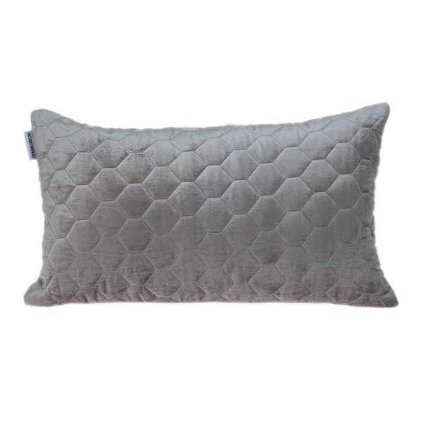 HomeRoots Taupe Solid Polyester 14 in. x 24 in. Throw Pillow