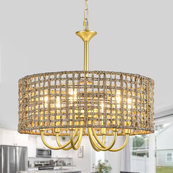 LynPon 6-Light Boho Gold Farmhouse Ha...
