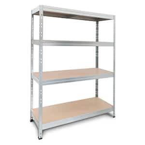 Garage Series 4-Tier Galvanized Steel Storage Shelving Unit in Silver, HDF Racks (48 in. W x 71 in. H x 18 in. D)