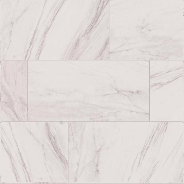 Daltile Starmount White Quartz 15 in. x 30 in. Glazed Porcelain Floor