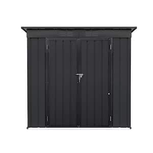 6 ft. W x 4 ft. D Metal Outdoor Storage Shed in Black (24 sq. ft.)