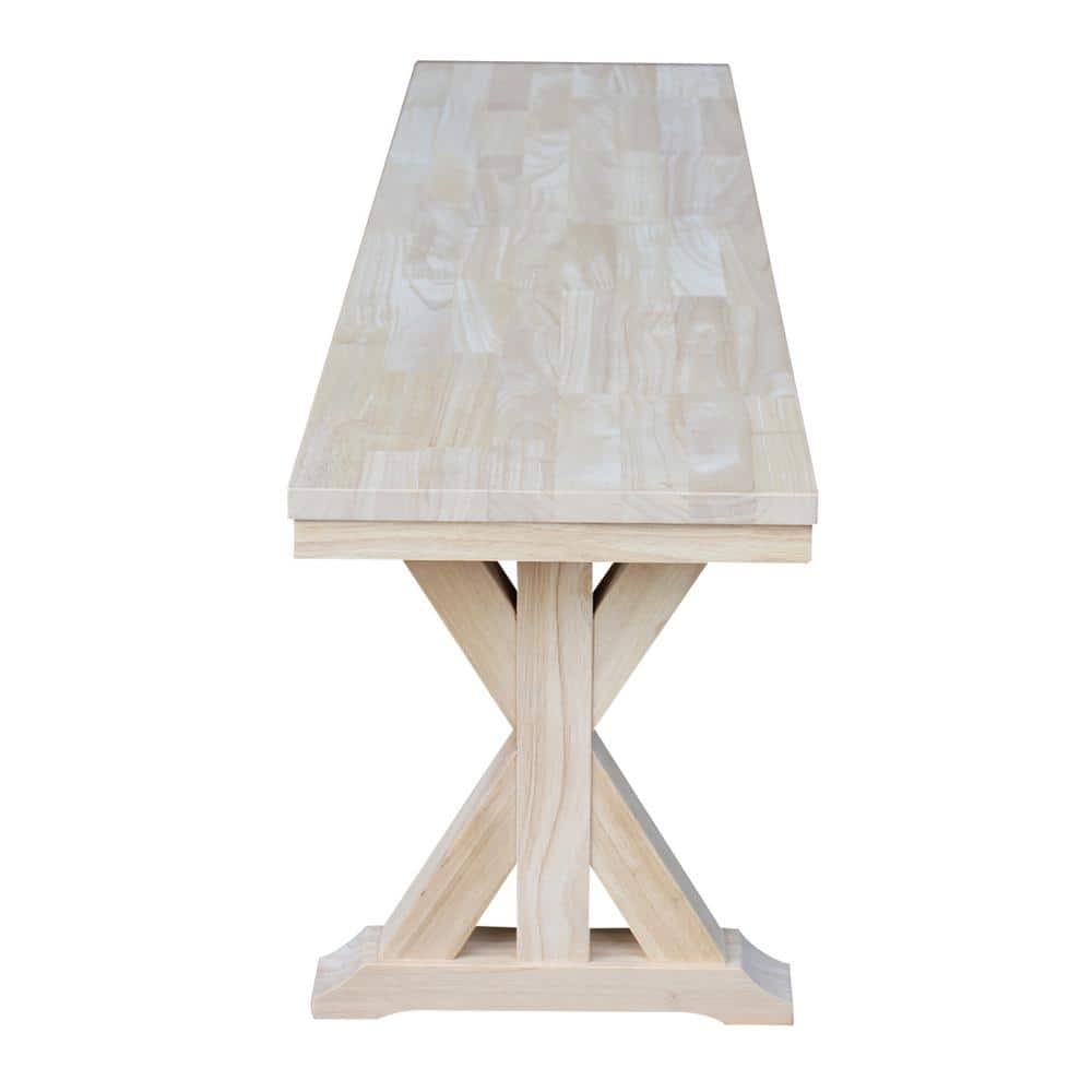 Canyon 66'' Unfinished Solid Hardwood Traditional Bench