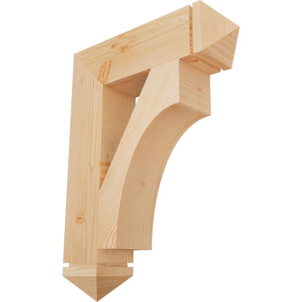 Ekena Millwork 5.5 in. x 32 in. x 24 in. Douglas Fir Westlake Arts and Crafts Smooth Bracket