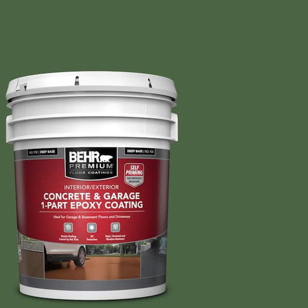 BEHR PREMIUM 5 gal. #S400-7 Deep Viridian Self-Priming 1-Part Epoxy Satin Interior/Exterior Concrete and Garage Floor Paint