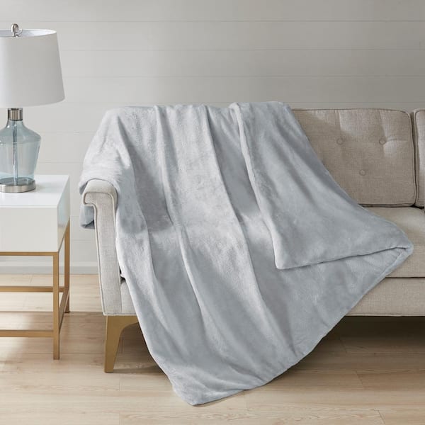 Sleep Philosophy Plush Grey Full/Queen 12 lbs. Weighted Blanket