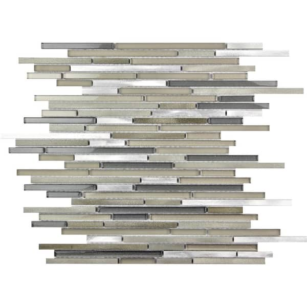 Apollo Tile Waterfall Grey and Beige 11.8 in. x 11.8 in. Polished and Honed  Glass Mosaic Tile (4.83 sq. ft./Case) APLCAS88005A - The Home Depot