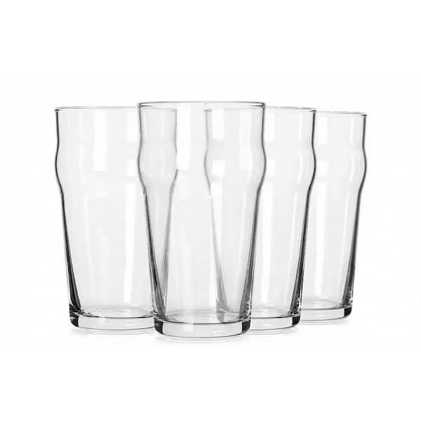 20 oz. Gasses Beer Glasses (Set of 4), British Classics Craft Beer Pint Glass, Unique Design Beer Glasses Easy Stacking