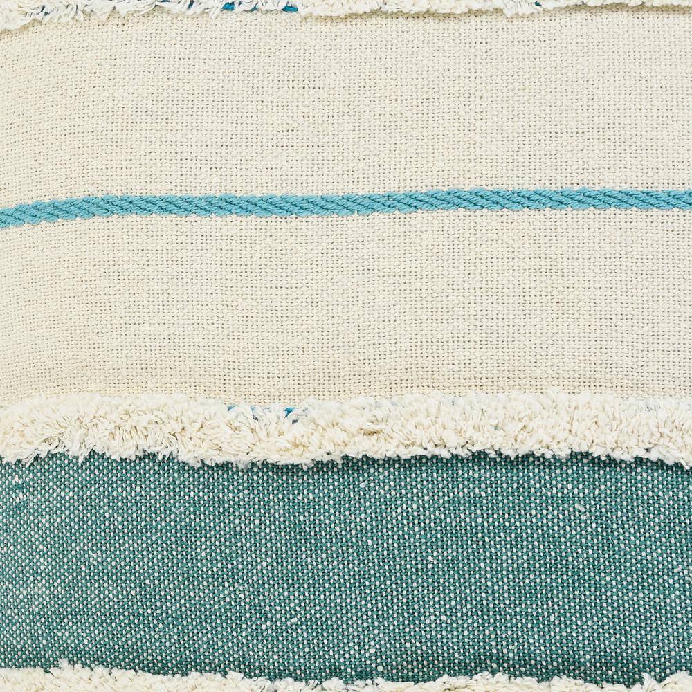 Coastal Blue and White Striped Cotton Throw Pillow Set