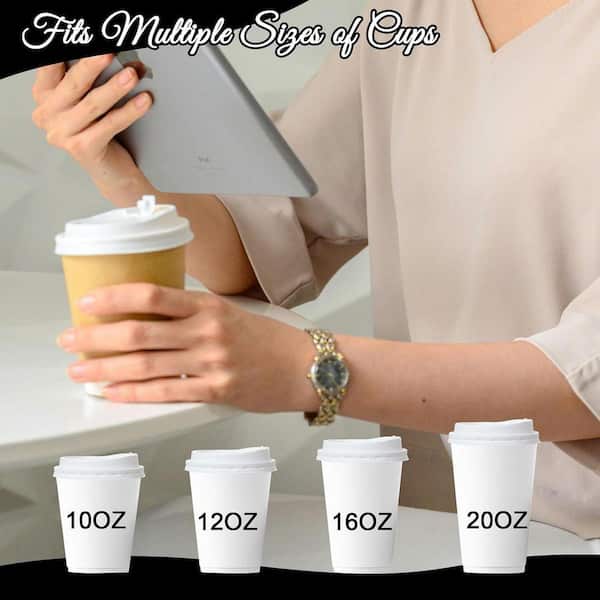 Lynzavix White Neutral Disposable Plastic Coffee Cup Lids Hot Beverage Leak  Proof Flip Top Design (200 Per Case) 29DPH005698 - The Home Depot