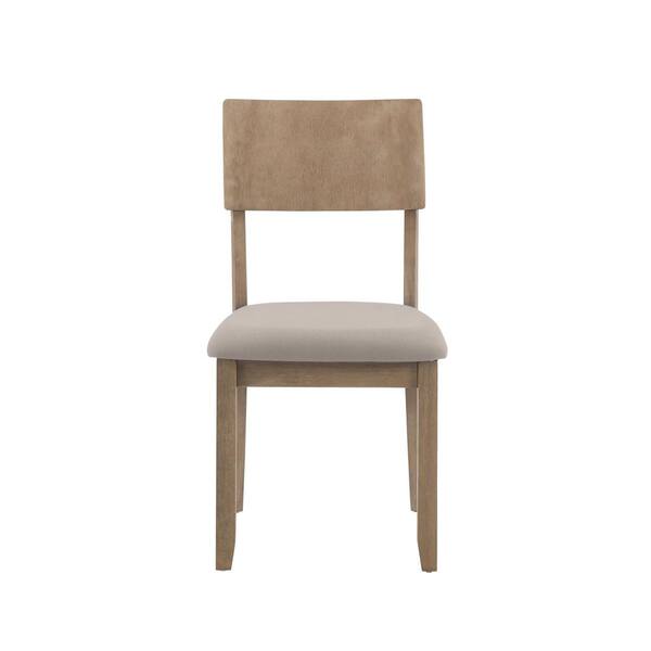 Linon Home Decor Rodman Gray Wash Grey Linen and Cotton Fabric Side Chair 2 Pack THD04066 The Home Depot