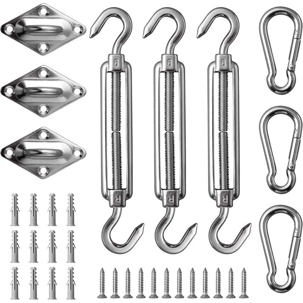 6 inch, Heavy-Duty Stainless Steel Turnbuckle Kit for Triangle Shade Sails Outdoor Installation with Snap Hooks price history on PriceWatchPro