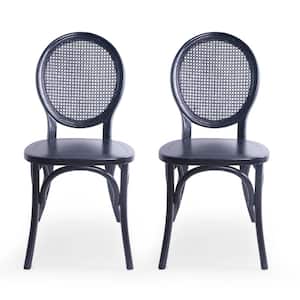 Chrystie Matte Black Wood Dining Chair (Set of 2)