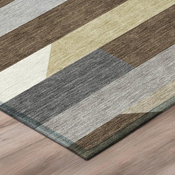 Chantille Machine Washable Indoor/Outdoor Abstract ACN3113 Chocolate 5 ft. x 7 ft. 6 in. Area Rug