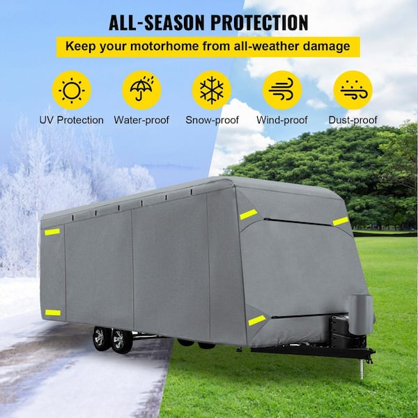 VEVOR RV Trailer Cover 27 ft. to 30 ft. Travel RV Camper Cover 4 Layers  Waterproof for RV Motorhome with Adhesive Patch CY27-303C00000001V0 - The  Home Depot