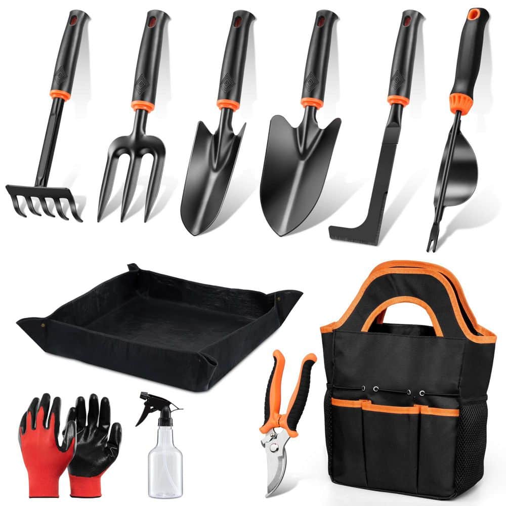 11-Piece Garden Tool Set with Tote Bag, Transplanting Mat, Hand Rake, Pruner, Gloves and Sprayer price history on PriceWatchPro