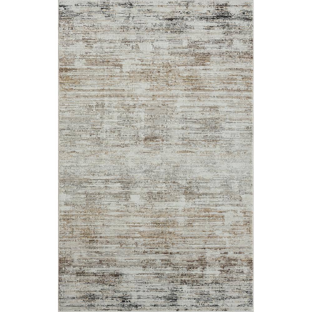 Babette Gray/Multi 4 ft. x 6 ft. Striped High-Low Textured Indoor Area Rug