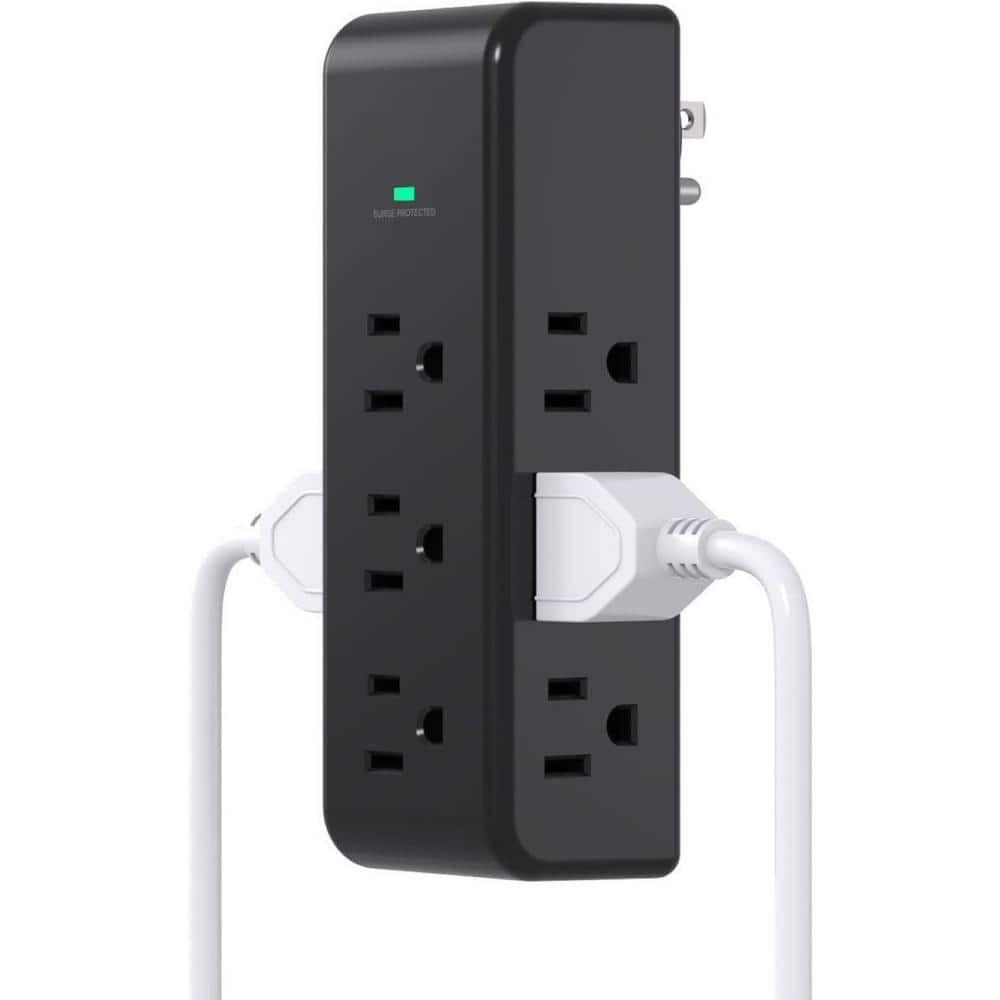 9-Outlet Power Wall Adapter Surge Protector with with Rotating Plug Rotatin