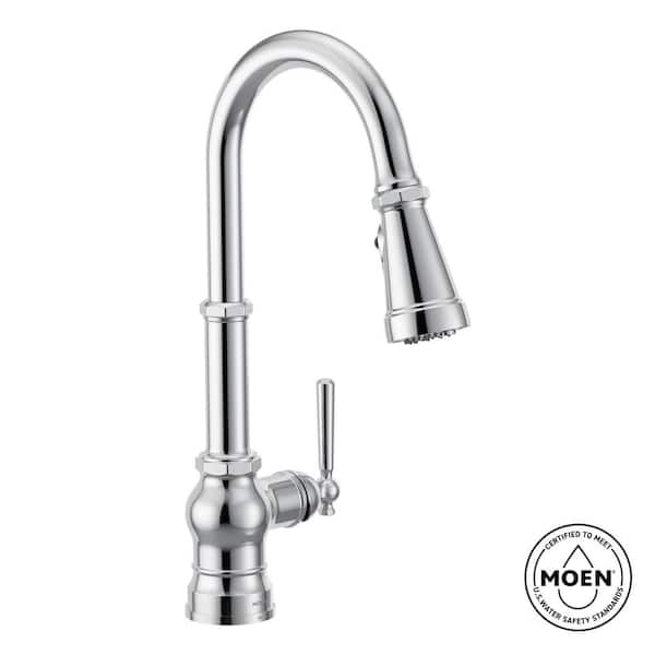 Paterson Single Handle Pull-Down Sprayer Kitchen Faucet with Optional 3- in -1 Water Filtration in Chrome