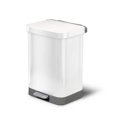 Rubbermaid 13 Gal. White Spring-Top Wastebasket FG5L5806WHT - The Home Depot