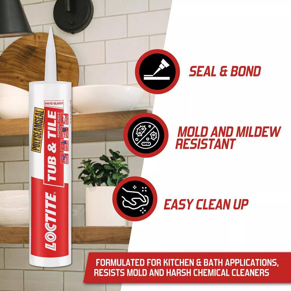 Clear Acrylic Multipurpose Caulk Sealant for Tub and Tile, 10 oz, Pack of 12