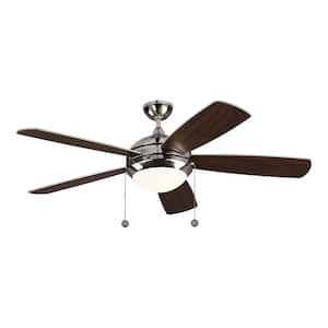 Discus Classic 52 in. Integrated LED Indoor Polished Nickel Ceiling Fan with 3000K Light Kit