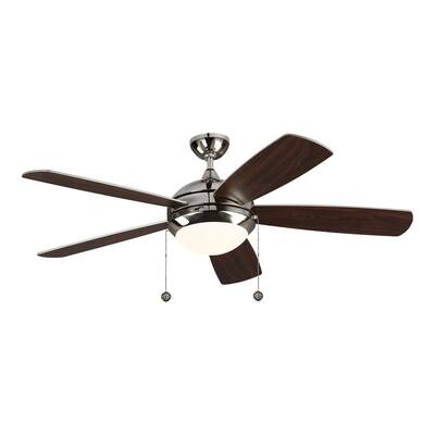 Discus Classic 52 in. Integrated LED Indoor Polished Nickel Ceiling Fan with 3000K Light Kit