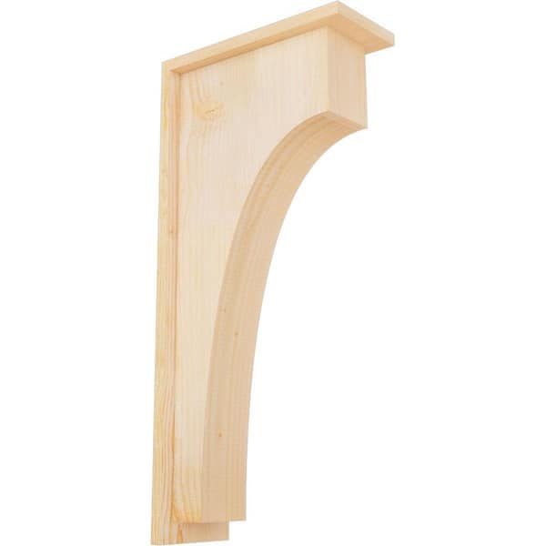 Ekena Millwork 6 in. x 14 in. x 22 in. Douglas Fir Huntington Rough Sawn Corbel with Backplate