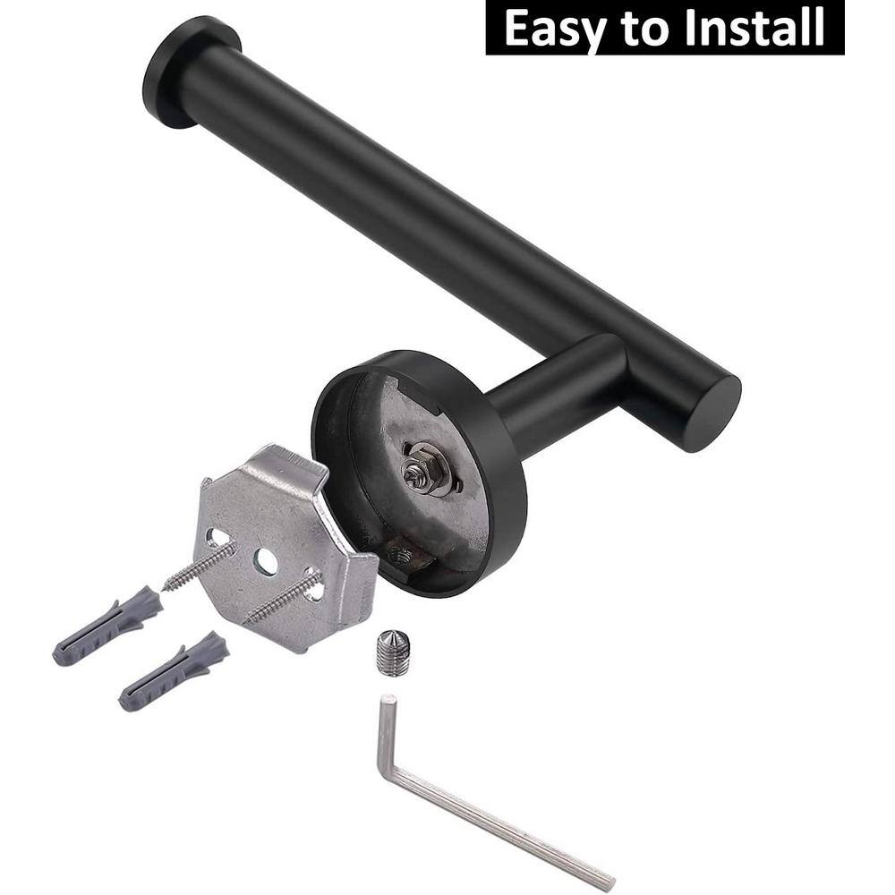 Matte Black Stainless Steel Wall-Mounted Toilet Paper Holder