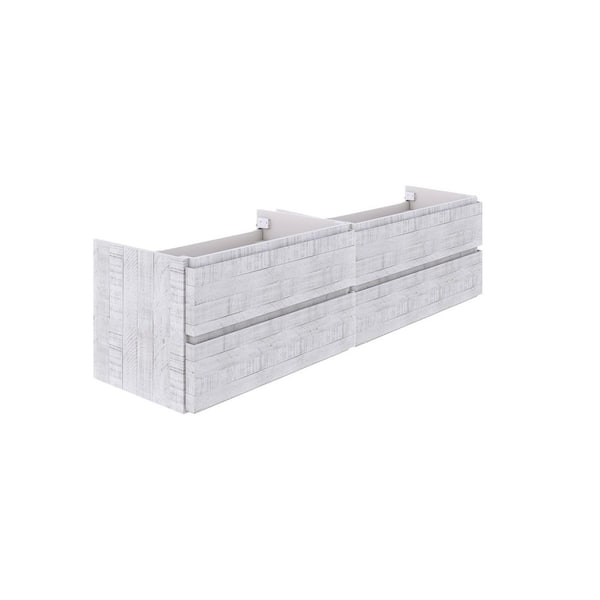 Fresca Formosa 70 in. Wall Mount Floating Double Bath Vanity Cabinet without Top in Rustic White