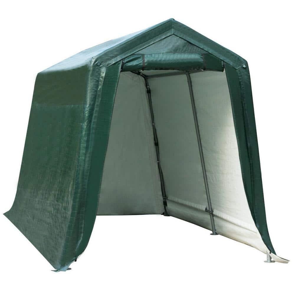 7 ft. x 12 ft. Green Outdoor Carport Patio Storage Shelter Shed Car Canopy