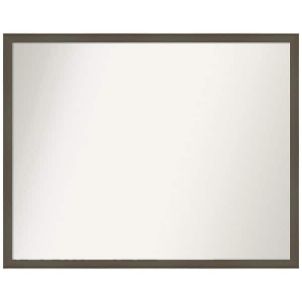 Amanti Art Svelte Clay Grey 29.5 in. W x 23.5 in. H Rectangle Non-Beveled Wood Framed Wall Mirror in Gray