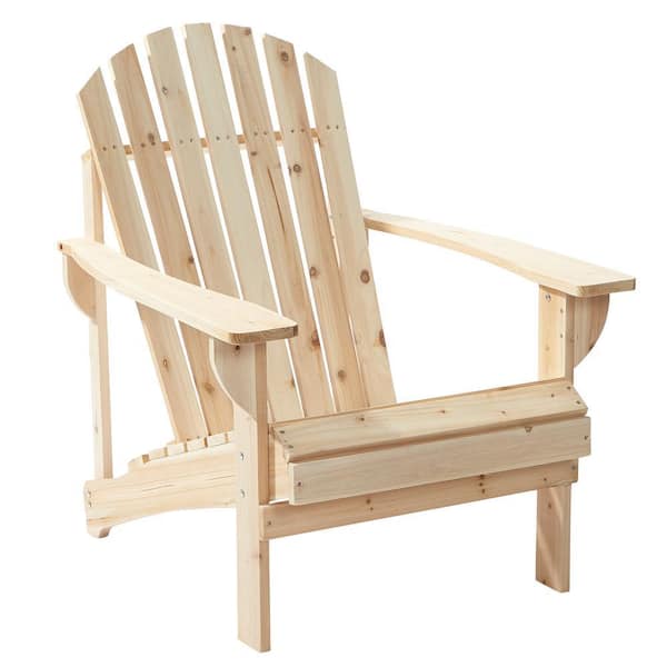 Hampton Bay Unfinished Stationary Wood Outdoor Adirondack Chair (2-Pack)