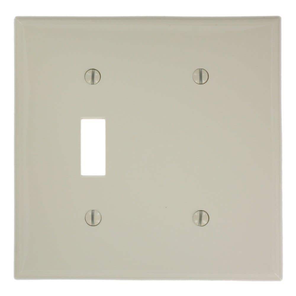Light Almond Thermoplastic 2-Gang Blank Wall Plate