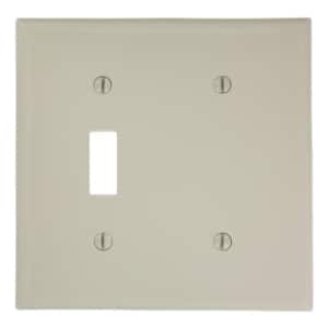 Almond 2-Gang 2-Toggle/1-Blank Wall Plate (1-Pack)