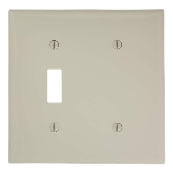 Leviton Almond 2-Gang 2-Toggle/1-Blank Wall Plate (1-Pack)