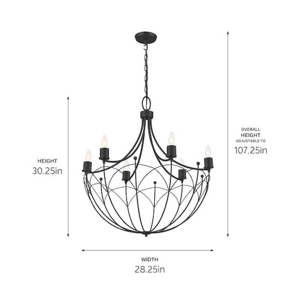 Kichler Topiary 6-Light Black Farmhouse Chandelier