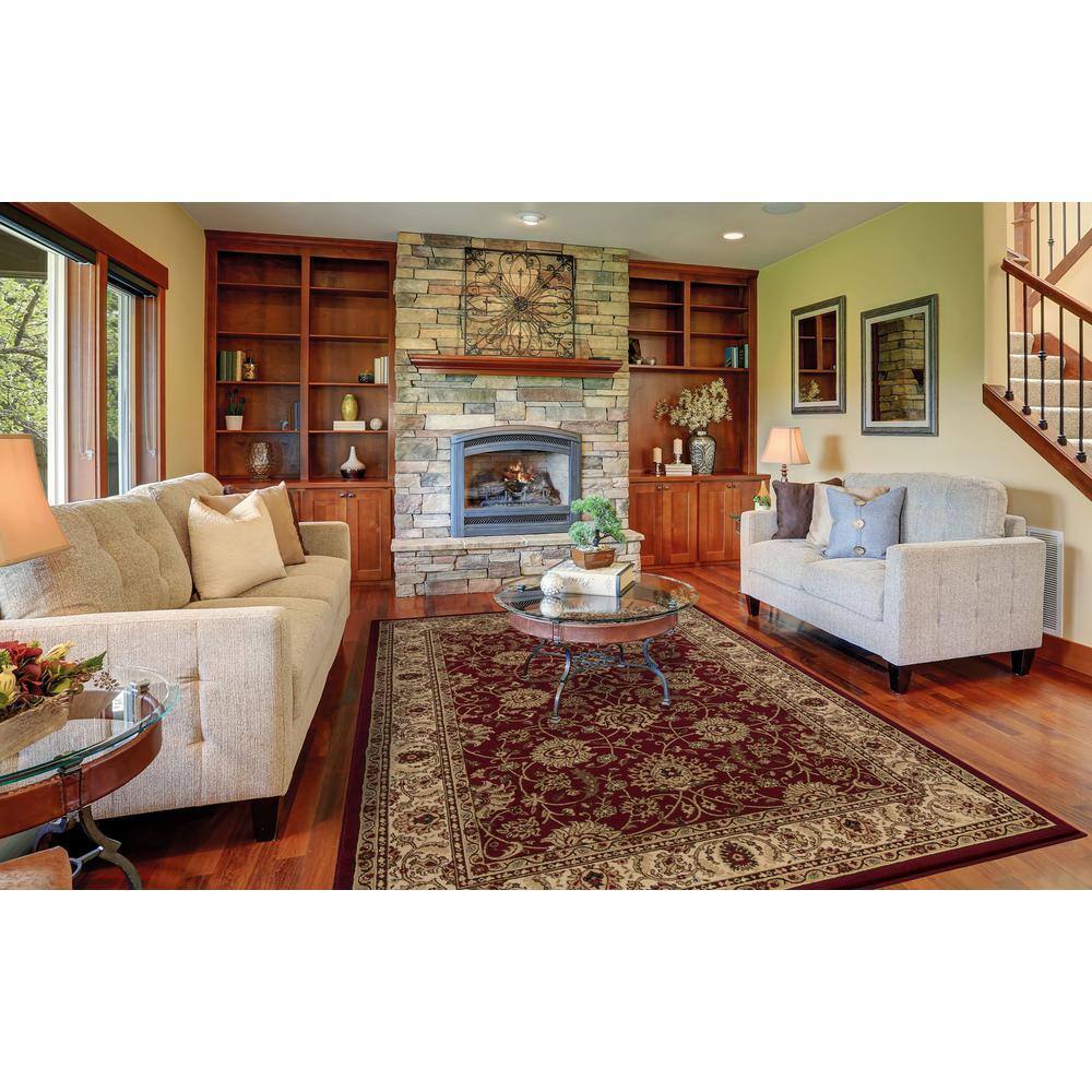 Handmade Red Synthetic Traditional Mahal Rug 2'7"x4'1"
