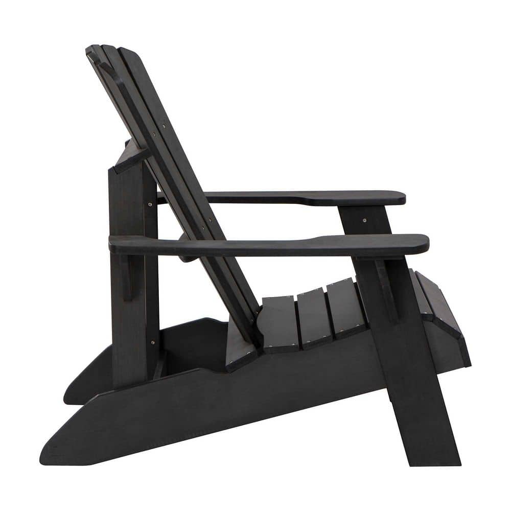 Black Composite Adirondack Chair with Arms and UV Protection