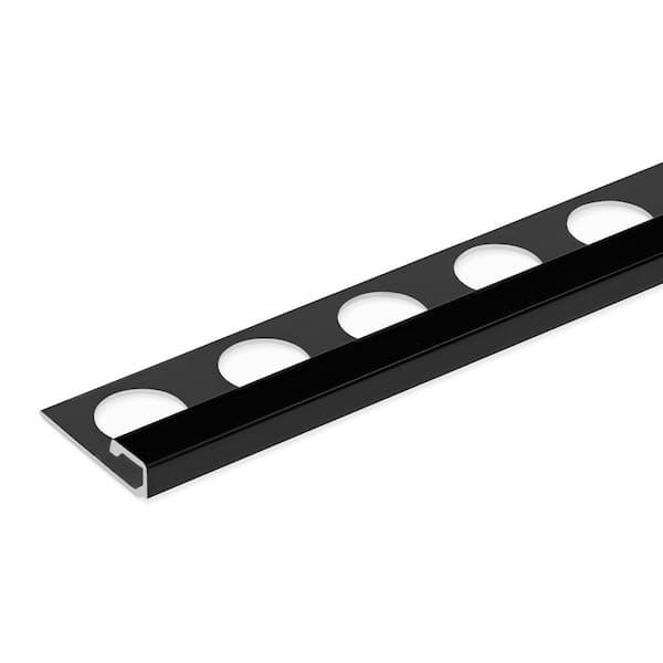 TrimMaster Black 5/16 in. x 98-1/2 in. Aluminum Square Tile Edging Trim