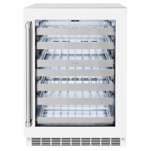Touchstone 24 in. Dual-Zone 44-Bottle Beverage and Wine Cooler with Glass Door in Matte White