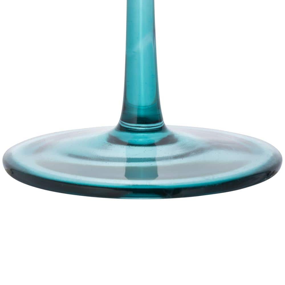 Creative Co-Op Hand Blown Stemmed Wine Glasses, 14 Ounces, 4 Assorted Colors