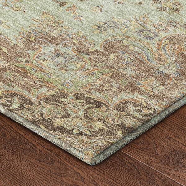 Mayfield Premium Machine Washable Abstract AMF2543 Sage 5 ft. x 7 ft. 6 in. Area Rug